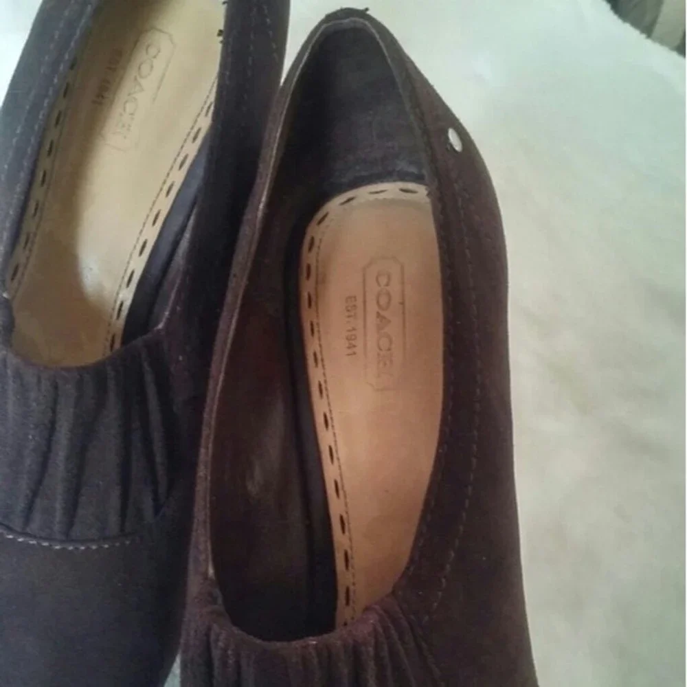 Coach Adra Suede Heeled Booties Sz 9.5 EUC